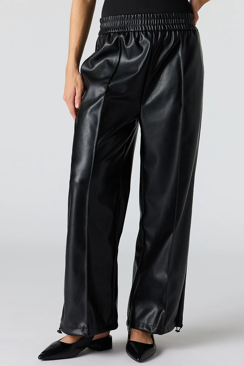 Faux Leather Toggle Pant