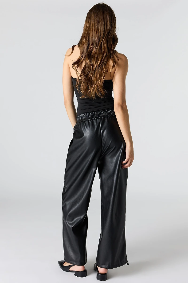 Faux Leather Toggle Pant