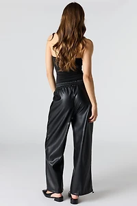 Faux Leather Toggle Pant