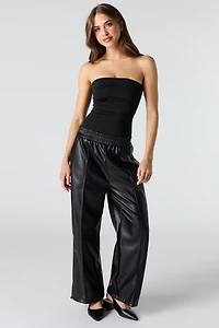Faux Leather Toggle Pant