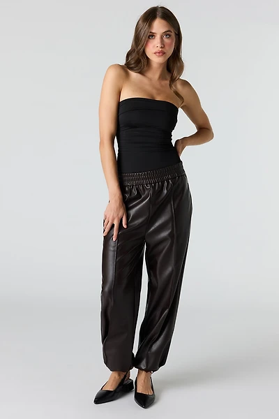 Faux Leather Toggle Pant