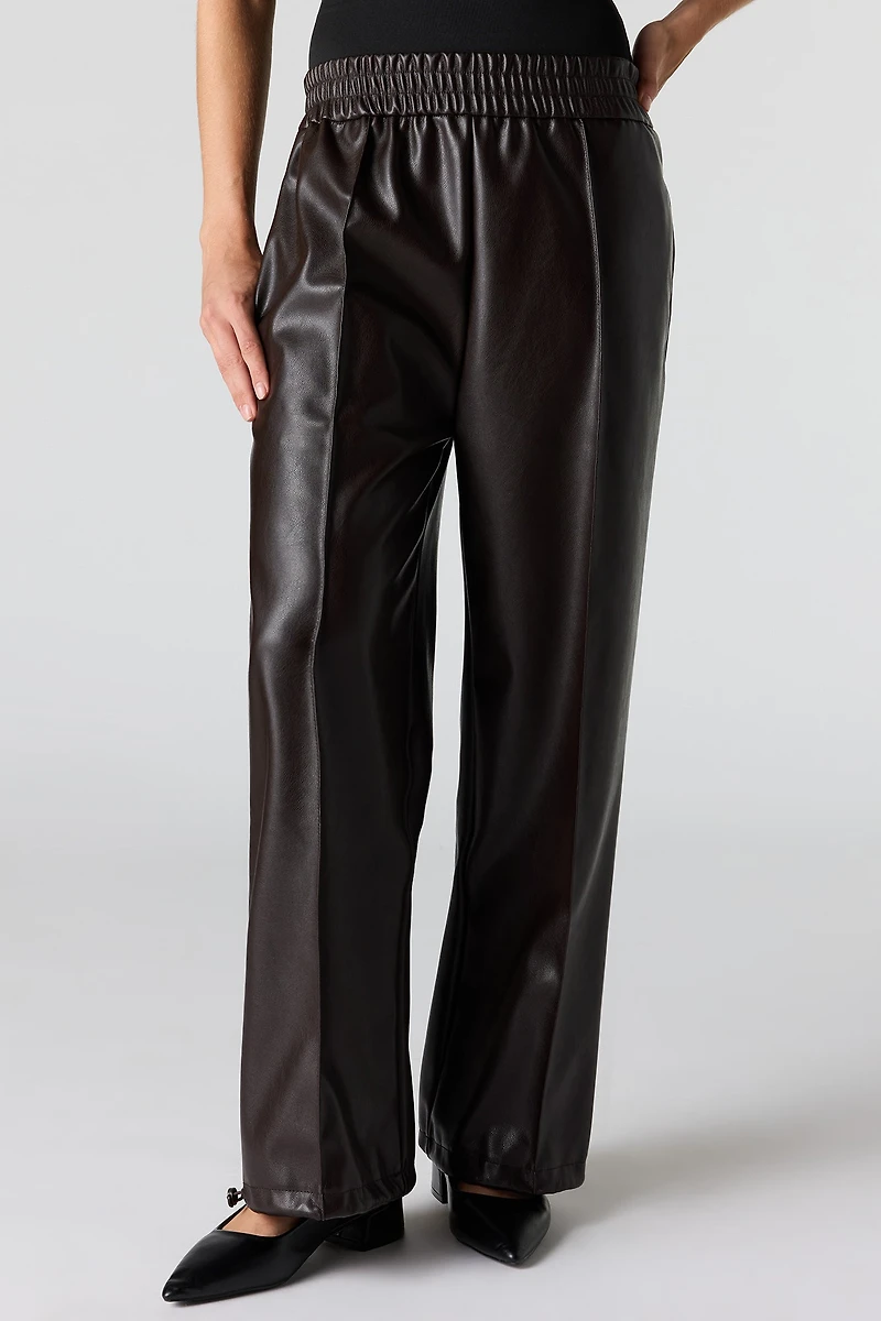 Faux Leather Toggle Pant