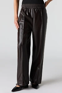 Faux Leather Toggle Pant