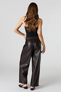 Faux Leather Toggle Pant