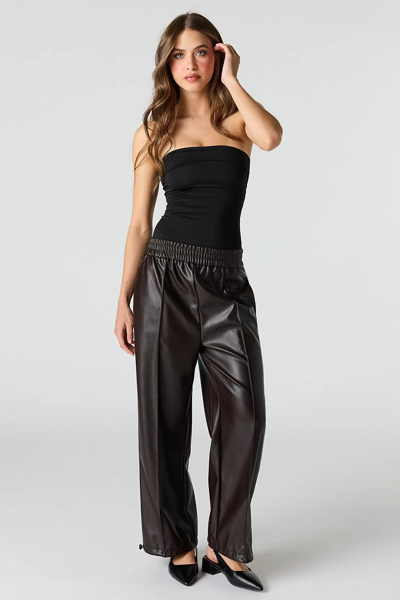 Faux Leather Toggle Pant