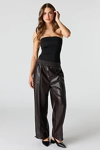 Faux Leather Toggle Pant