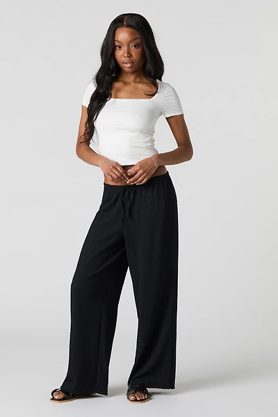 Textured Drawstring Pant