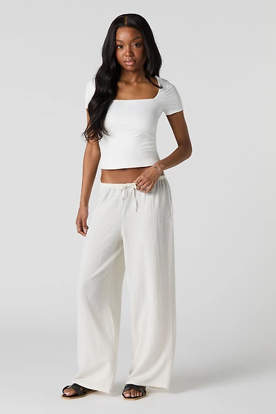 Textured Drawstring Pant