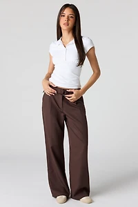Pantalon habillé à jambe droite avec ceinture