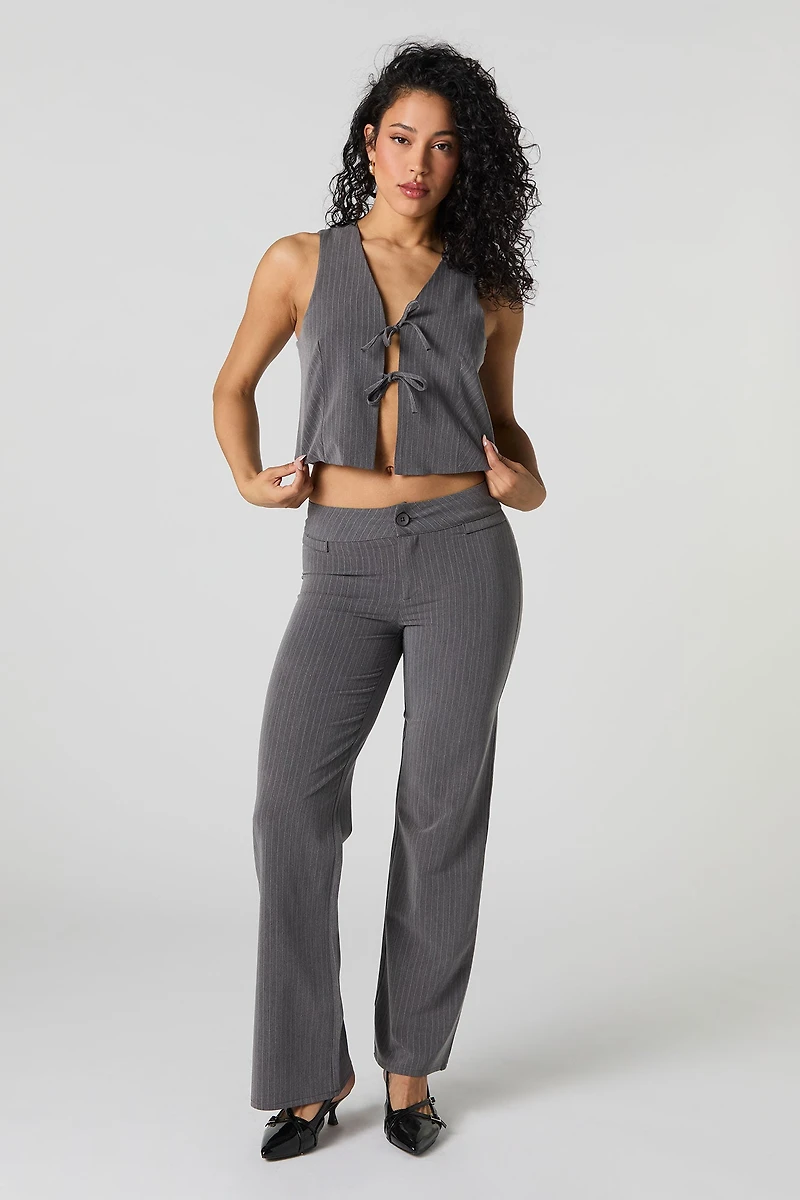 Pantalon habillé à fines rayures