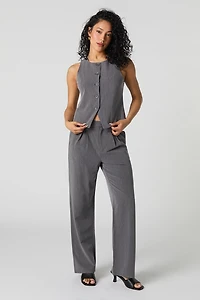 Pinstriped Straight Leg Dress Pant