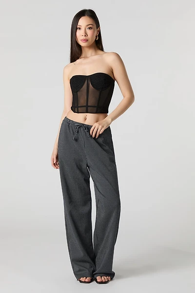 Houndstooth Wide Leg Dress Pant