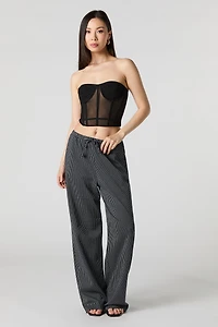 Houndstooth Wide Leg Dress Pant