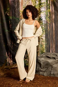 Linen-Blend Drawstring Pant