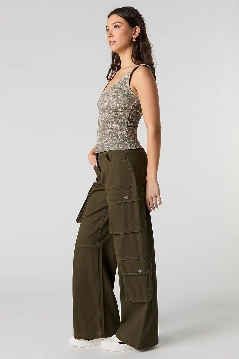 Multi Pocket Straight Leg Cargo Pant