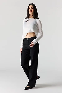 Mid Rise Twill Pant