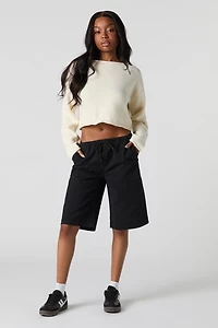 Bermuda cargo à taille coulissante