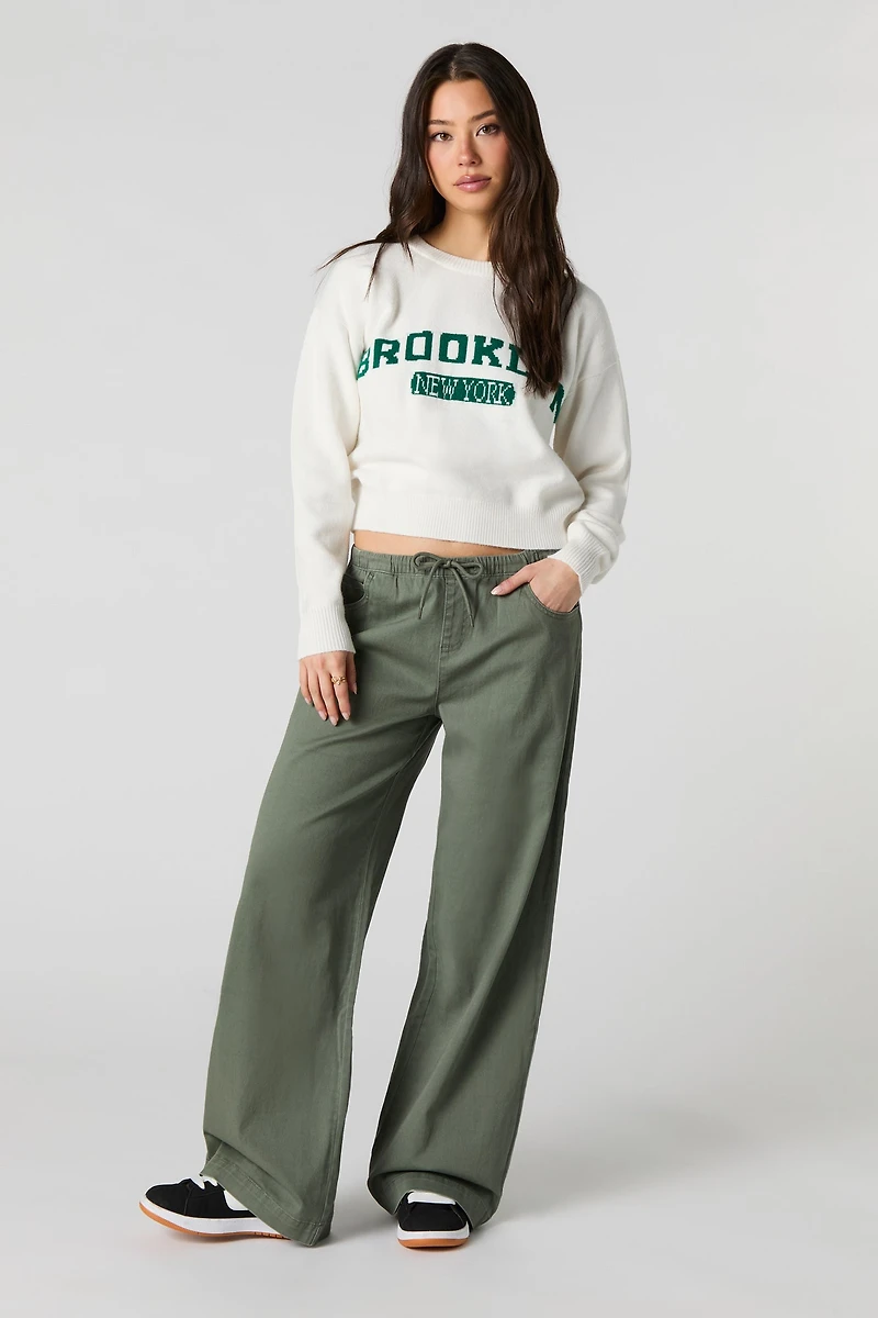 Drawstring Wide Leg Pant