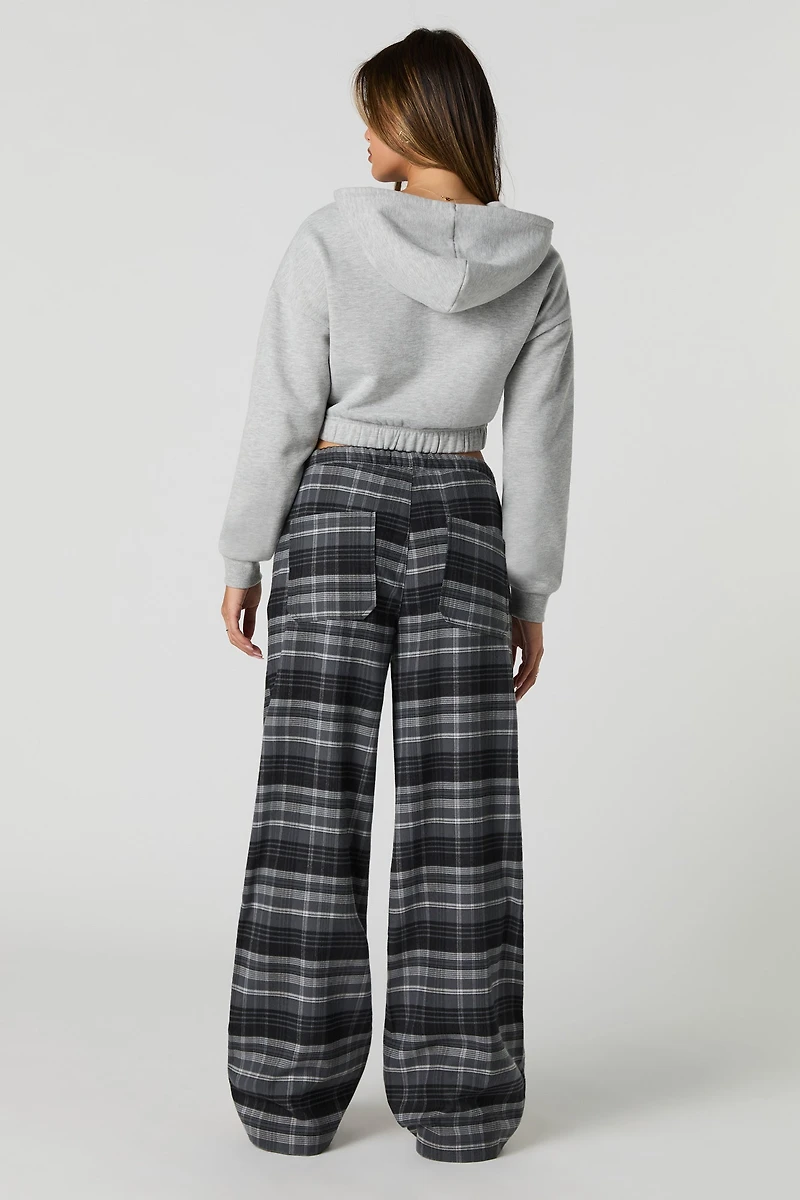 Pantalon à carreaux et jambe large