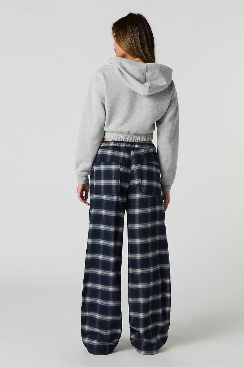 Pantalon à carreaux et jambe large