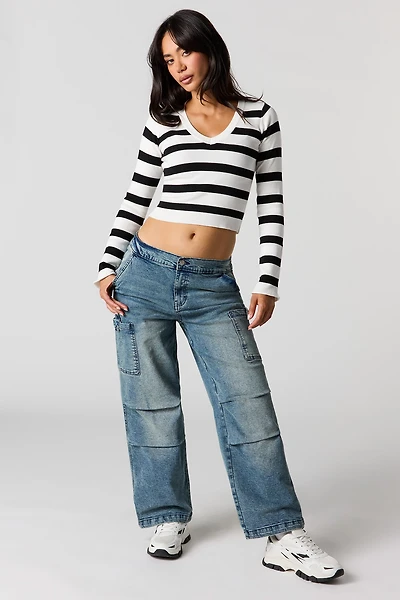 Denim Cargo Parachute Pant