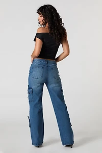 Jean cargo mi-taille