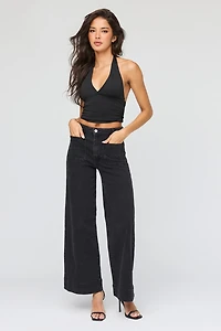 Mid Rise Wide Leg Jean