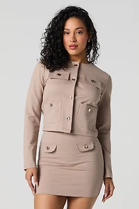 Buttoned Pocket Mini Skirt