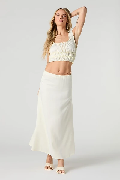 Jupe maxi en satin