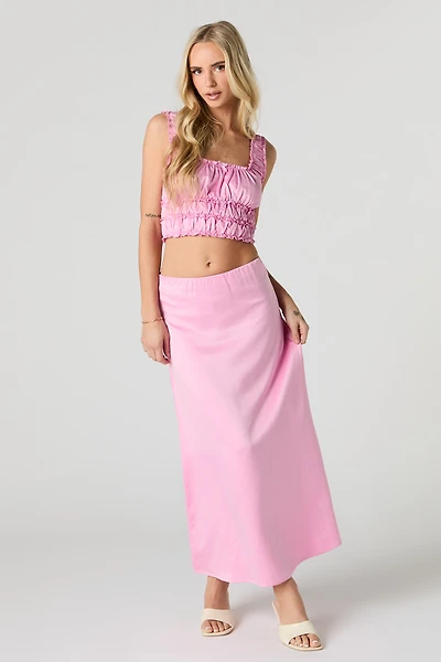 Jupe maxi en satin