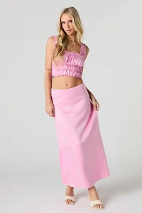 Jupe maxi en satin