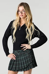 Plaid Belted Pleated Mini Skort