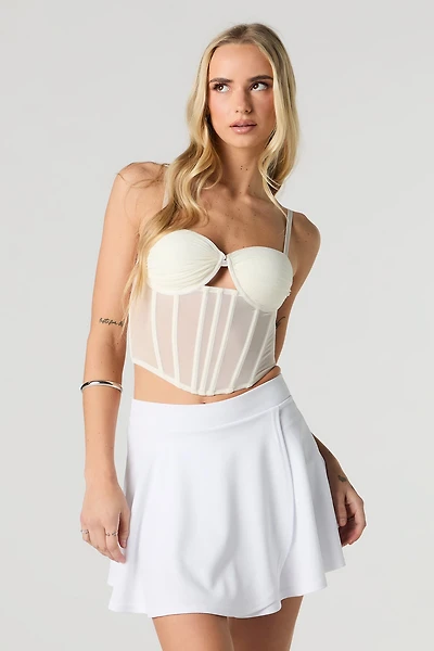 Crepe Foldover Mini Skort