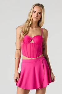 Crepe Foldover Mini Skort