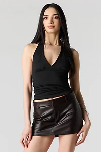Jupe-short en similicuir