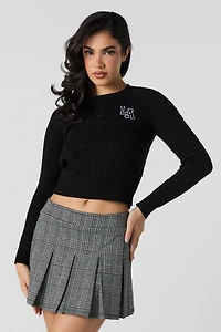 Minijupe-short à plis et carreaux