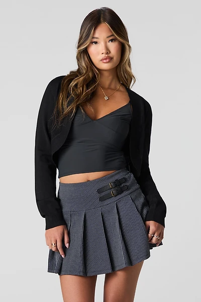 Printed Pleated Mini Skort