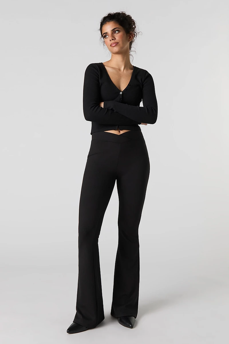 Soft Foldover Waist Flare Pant