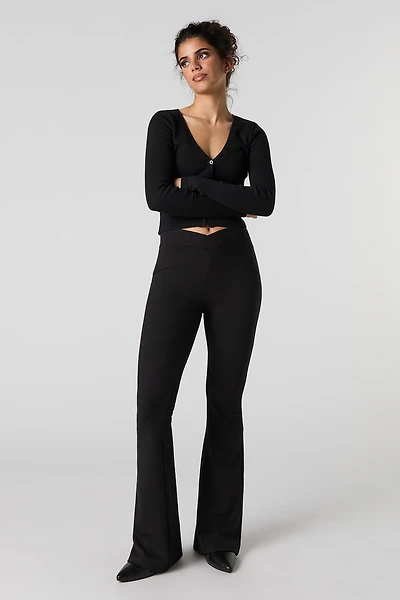 Soft Foldover Waist Flare Pant