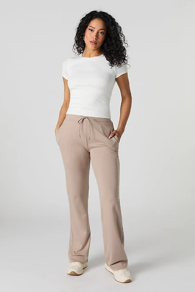 Pantalon à jambe large doux avec taille coulissante