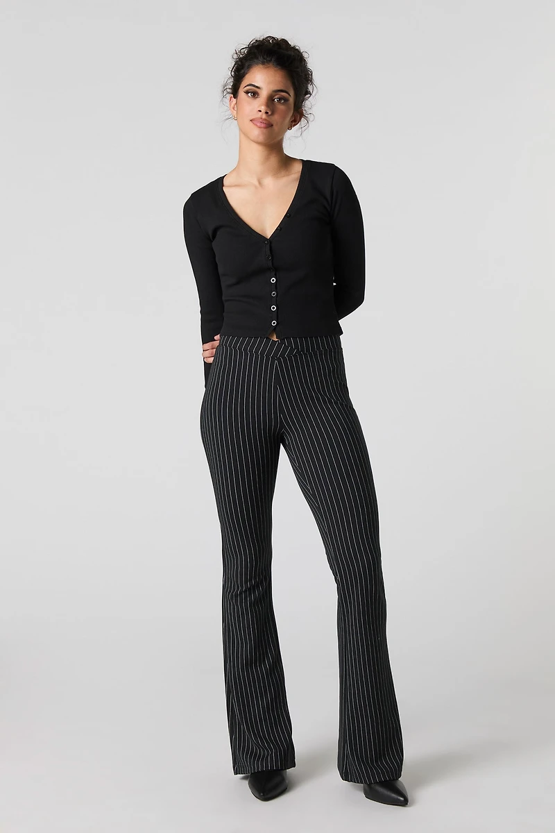 Printed Soft Foldover Waist Flare Pant