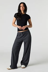 Soft Ribbed Wide Leg Pant