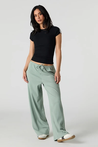 Soft Ribbed Wide Leg Pant
