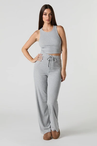Pantalon côtelé à taille coulissante