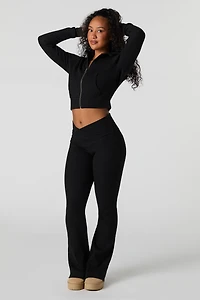 Ribbed V-Waist Flare Legging