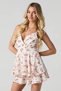 Surplice Ruffle Mini Romper