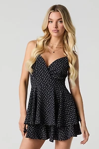 Surplice Ruffle Mini Romper