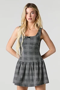 Plaid Drop Waist Mini Dress