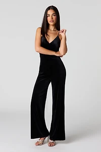 Velvet Wide Leg Jumpsuit
