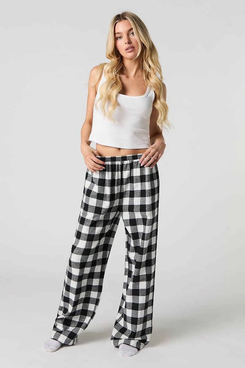 Printed Flannel Wide Leg Pajama Pant